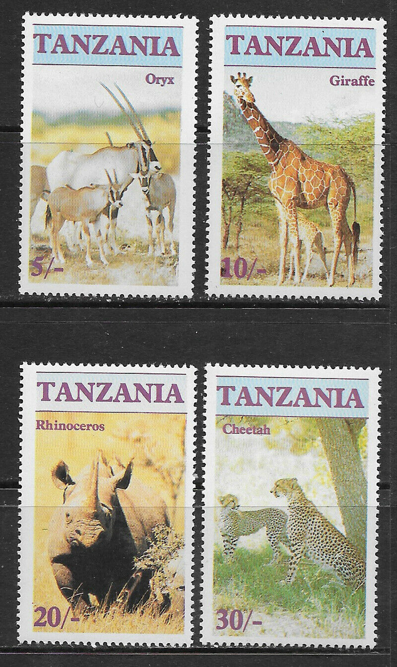 Tanzania , 1986 , Endangered Wildlife , Set Of 4 Stamps , Perf , Mnh