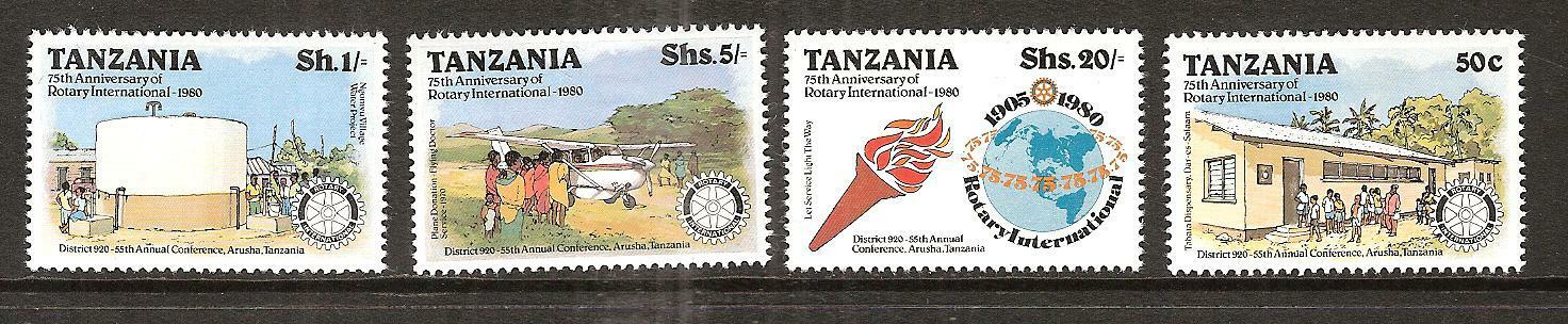 Tanzania # 137-140 Mnh Rotary International