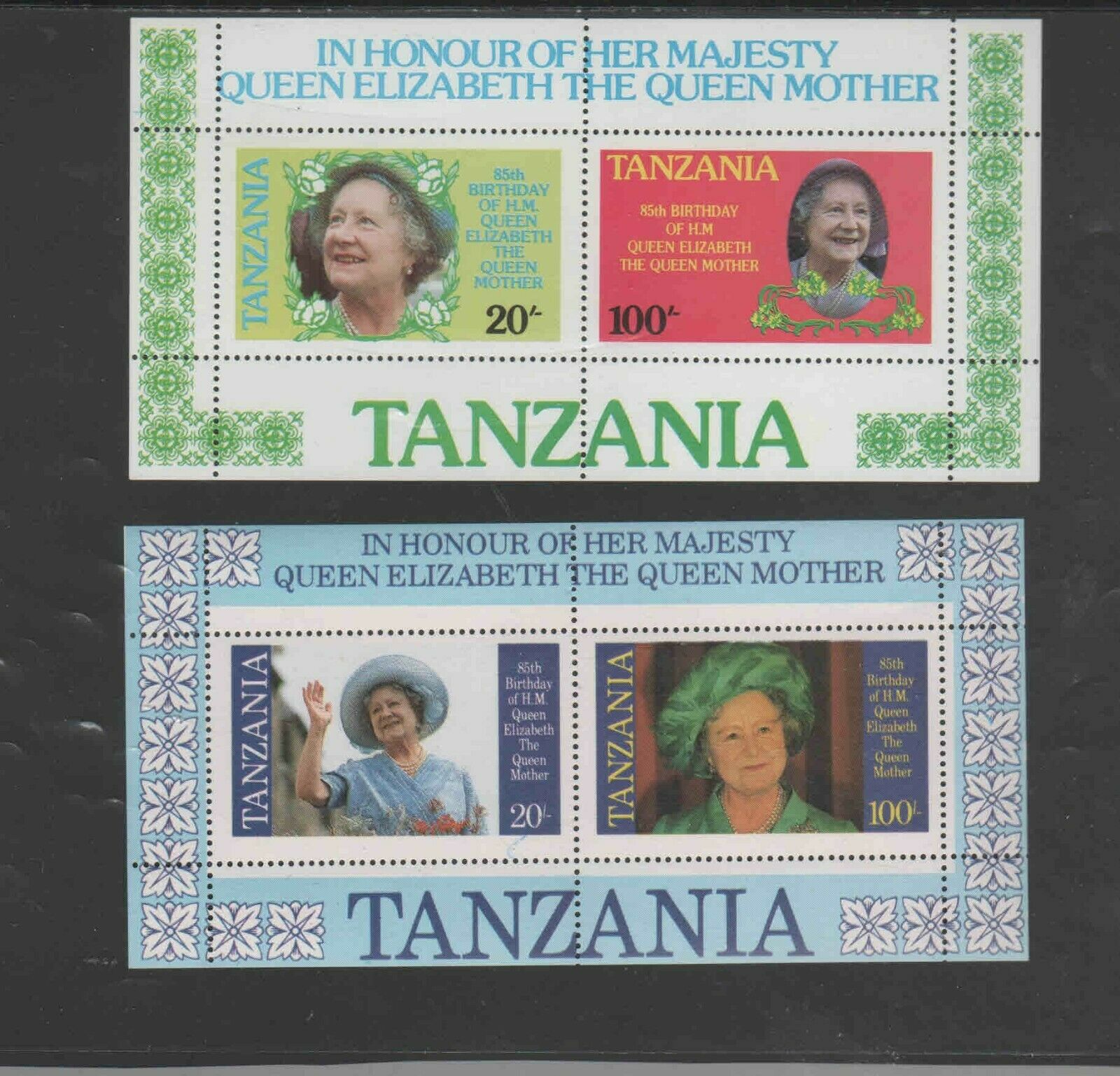 Tanzania #270a  1985 Queen Mother 85th Birthday    Mint Vf Nh O.g S/s  B